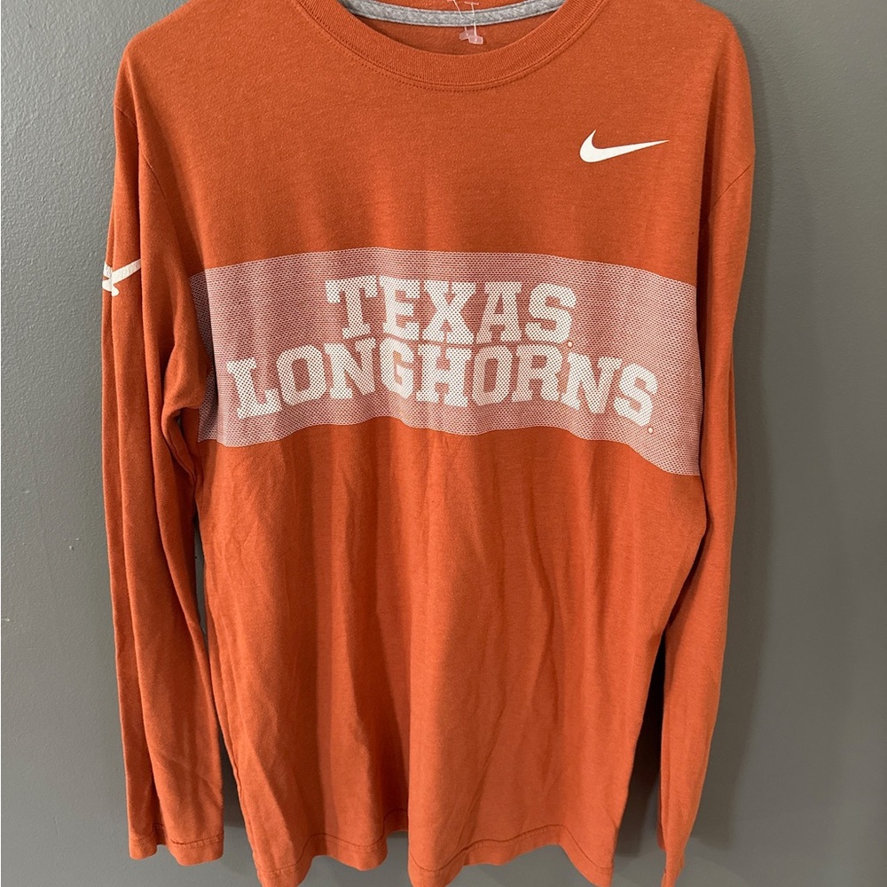 Men's Nike Texas Longhorns Dri-Fit Long Sleeve Size L Y2K Excellent Condition